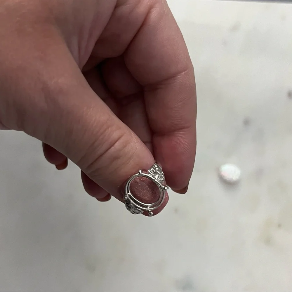 Sterling silver 925 opal and cubic zirconia statement ring